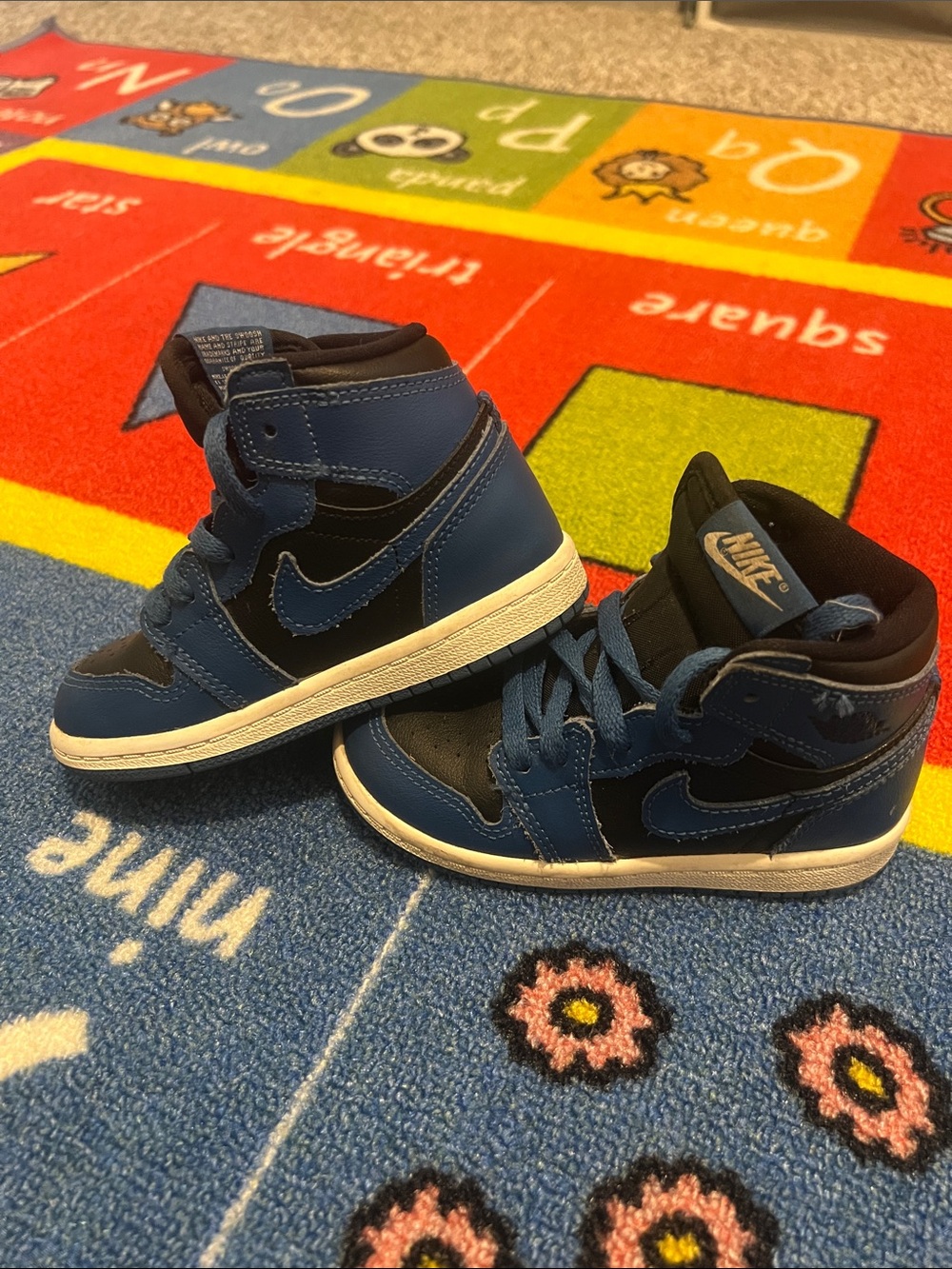Nike Kids' Blue and Black High-Top Sneakers
